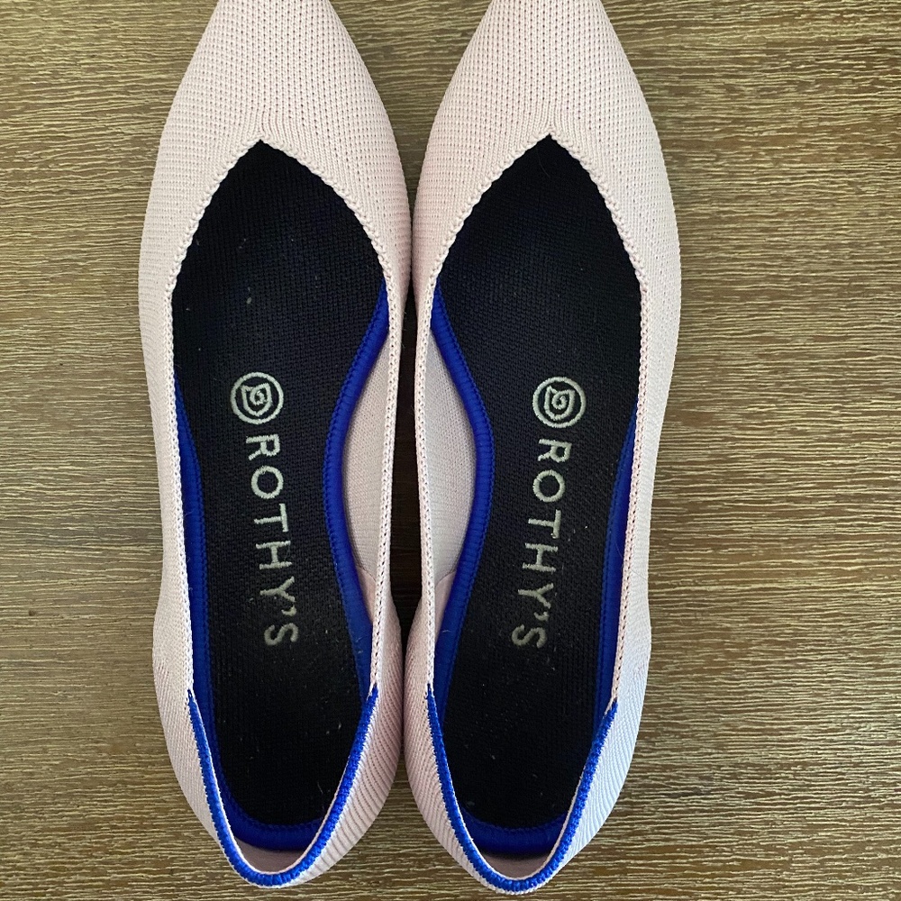 Rothy’s Begonia pink pointy toe flats W7